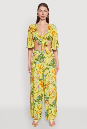 Printed Pattern Wide Leg Palazzo Pants