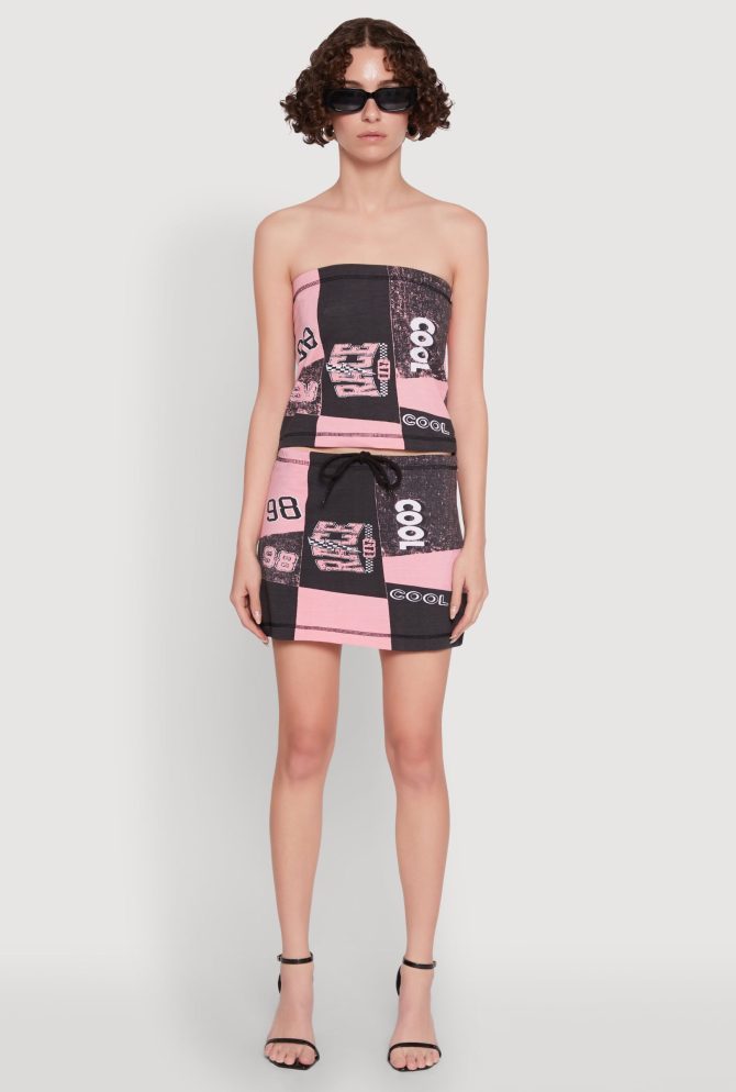 Race Day Patchwork Print Tube Top - Image 3