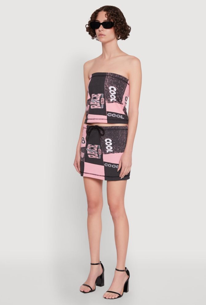 Race Day Patchwork Print Tube Top - Image 5