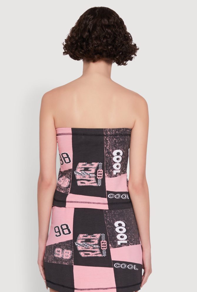 Race Day Patchwork Print Tube Top - Image 6