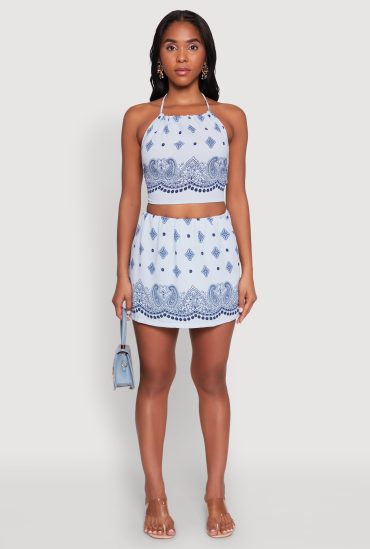 Bandana Print Mini Skirt