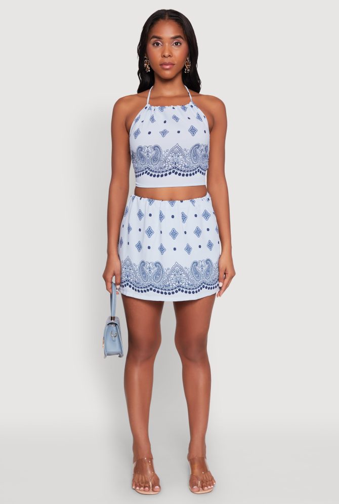 Bandana Print Mini Skirt