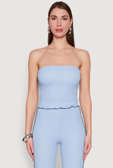 Contrast Trim Cropped Tube Top