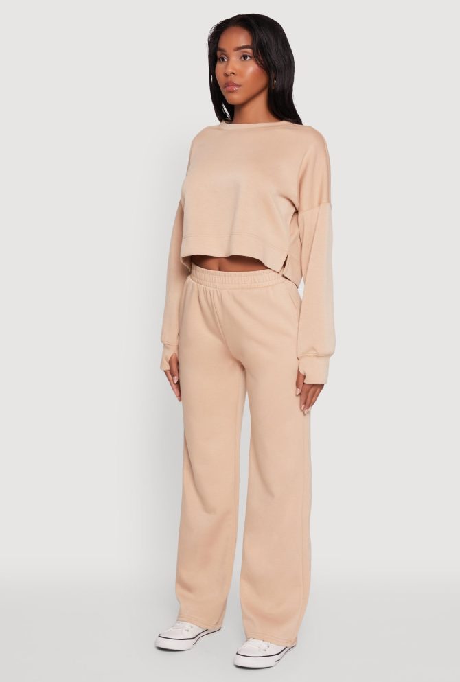 Crew Neck Long Sleeve Crop Top - Image 5