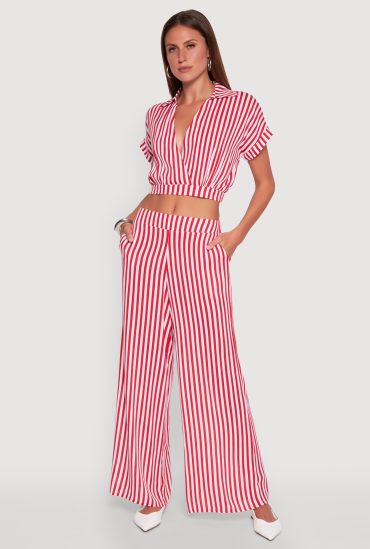 Striped Wide Leg Palazzo Pants