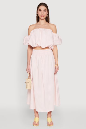 Haute Monde High Waist Midi Skirt