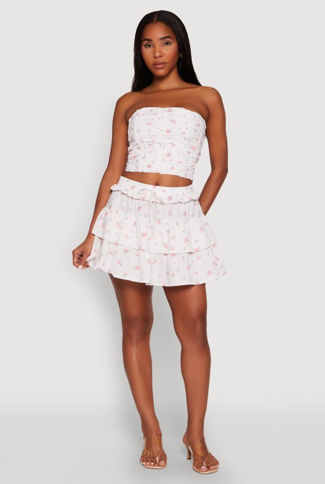 Iris High Waist Tiered Mini Skirt - Image 2