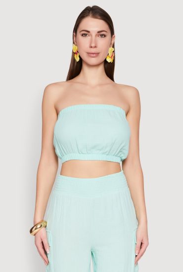 Gauze Knit Tube Top