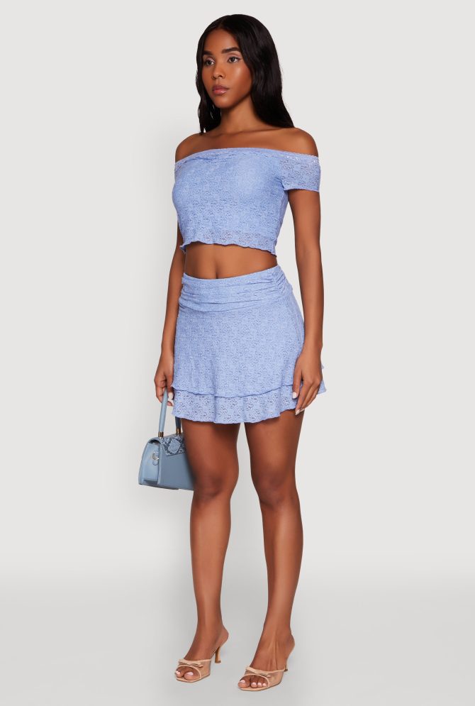 Madden Girl Lace Off The Shoulder Crop Top - Image 5