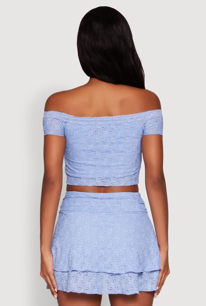 Madden Girl Lace Off The Shoulder Crop Top - Image 6