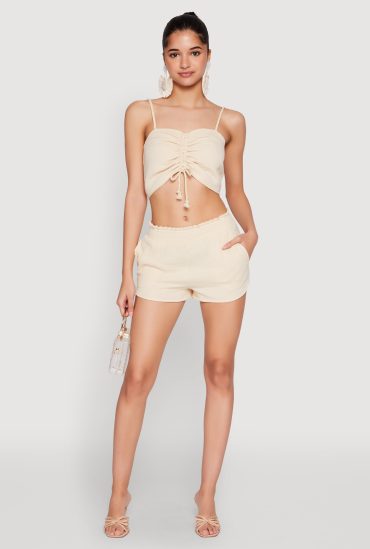 Almost Famous Smocked Waist Shorts