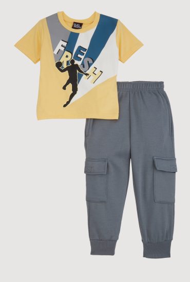Toddler Boys Fresh Graphic Tee and Cargo Joggers