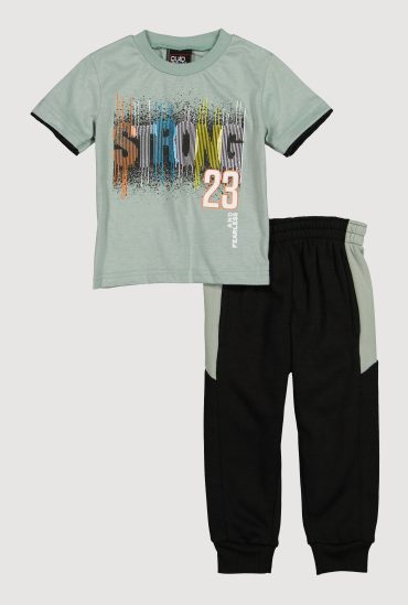 Toddler Boys Strong Graphic Tee and Joggers