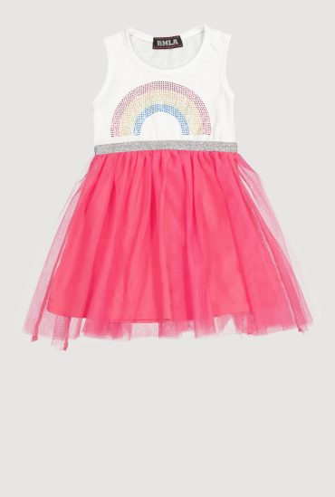 Toddler Girls Rainbow Studded Tutu Dress