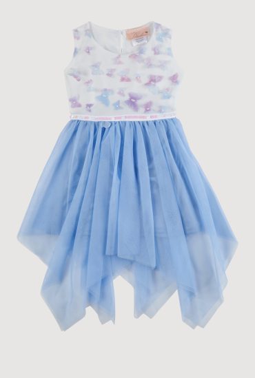 Toddler Girls Butterfly Print Tulle Dress
