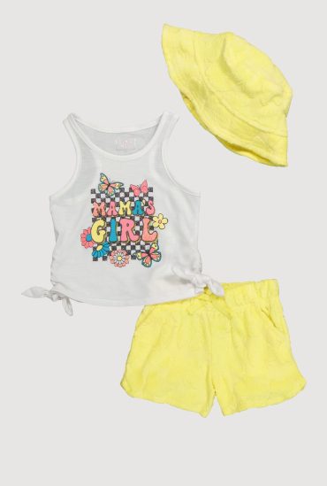 Toddler Girls Mamas Girl Glitter Tank Top and Shorts Set