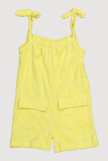 Toddler Girls Terry Cloth Sleeveless Romper with Cargo Pockets