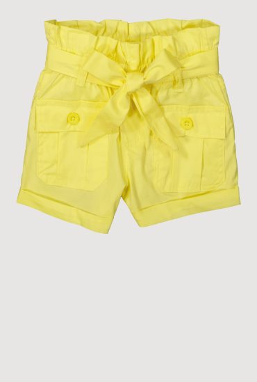 Toddler Girls Trendy Paper Bag Waist Cargo Shorts with Tie Waist Belt