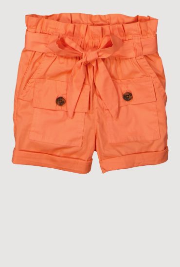Trendy Fixed Cuffs Cargo Shorts with Tie Waist Belt