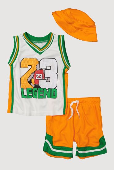 Toddler Boys 23 Legend Basketball Jersey and Shorts with Hat