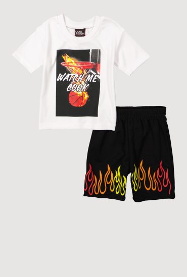 Toddler Boys Watch Me Cook Graphic Tee and Shorts