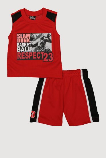 Toddler Boys Slam Dunk Basketball Graphic Tee and Shorts