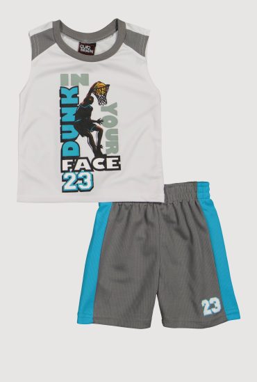 Toddler Boys Dunk In Your Face Graphic Tee and Shorts