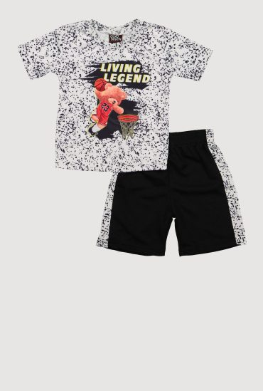 Toddler Boys Bear Living Legend Tee and Shorts