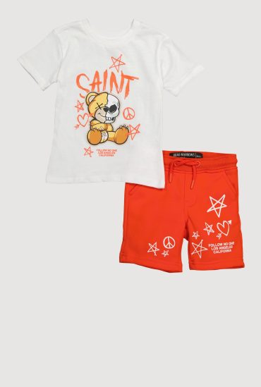 Toddler Boys Saint Bear Graphic Tee and Sweatshorts