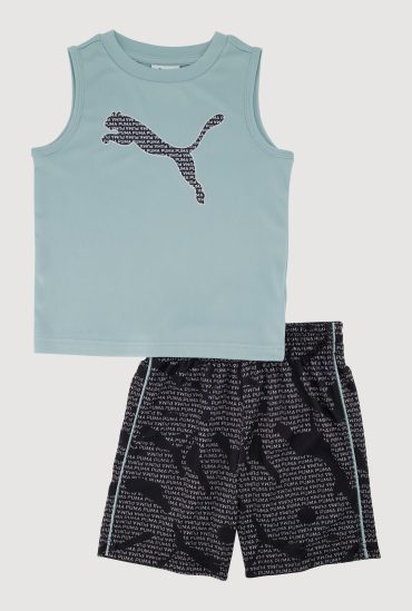 Toddler Boys Puma Tank Top and Jersey Mesh Shorts 2 Piece Set