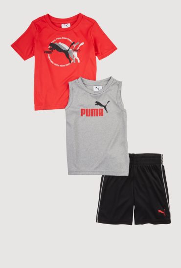 Toddler Boys Puma Graphic Tops and Shorts 3 Piece Set