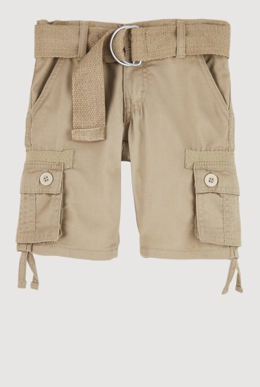 Toddler Boys Belted Cargo Pocket Shorts