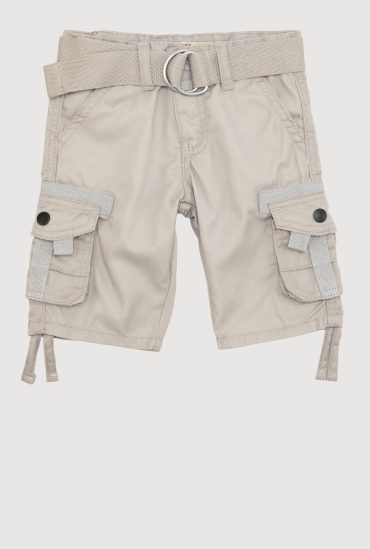 Toddler Boys Tassel Hem Belted Cargo Shorts