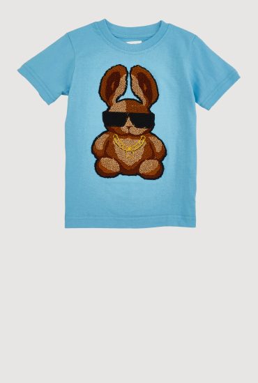 Toddler Boys Chenille Bunny Graphic Tee