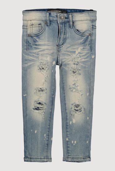 Toddler Boys Distressed Whiskered Faded Jeans
