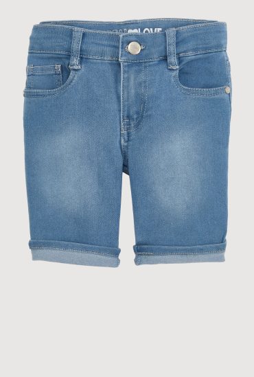 Little Girls Cuffed Bermuda Denim Shorts