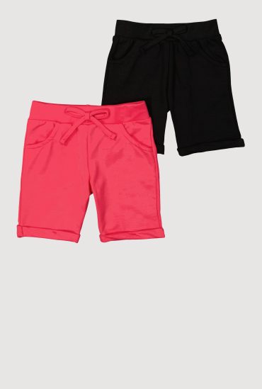 Little Girls Cargo Bermuda Shorts 2 Pack