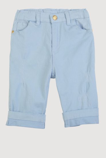 Girls Twill Fixed Cuff Bermuda Shorts