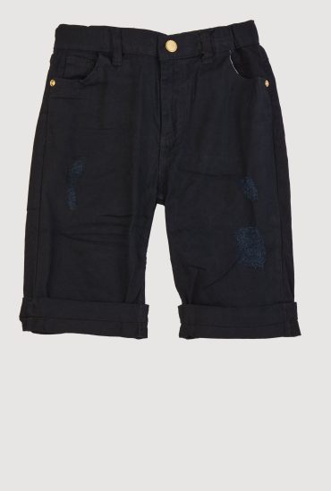 Girls Twill Distressed Detail Bermuda Shorts