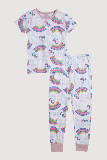 Little Girls Graphic Print Pajama Tee and Pants