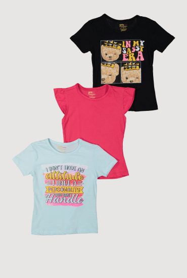 Little Girls In My Sassy Era Graphic Tees 3 Pack