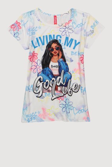 Little Girls Good Life Graphic Print Tee