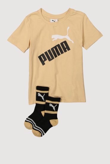 Little Boys Puma Graphic Print Tee and Striped Socks