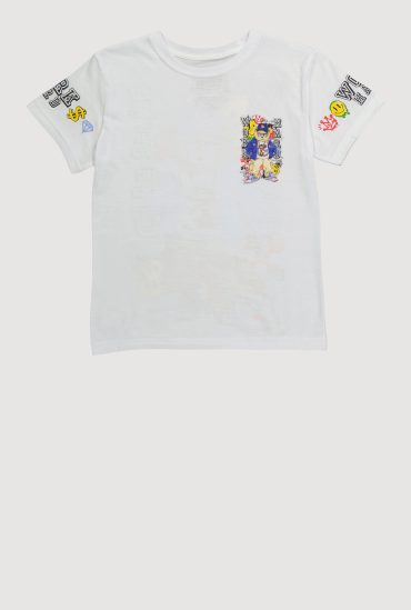 Boys Work Hard Teddy Graphic Short Sleeve Crew Neck Tee