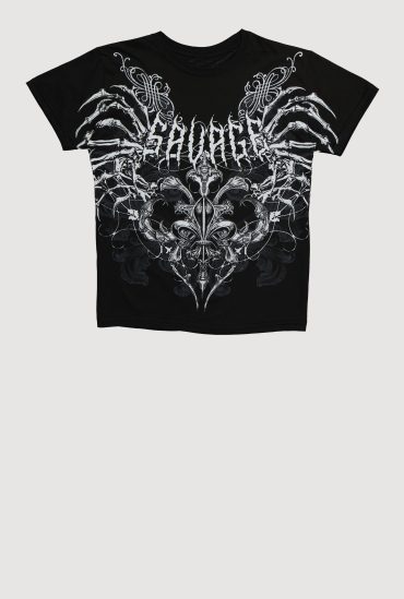 Boys Savage Graphic Crew Neck Tee