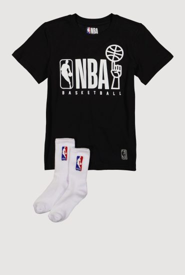 Boys NBA Graphic Tee and Socks