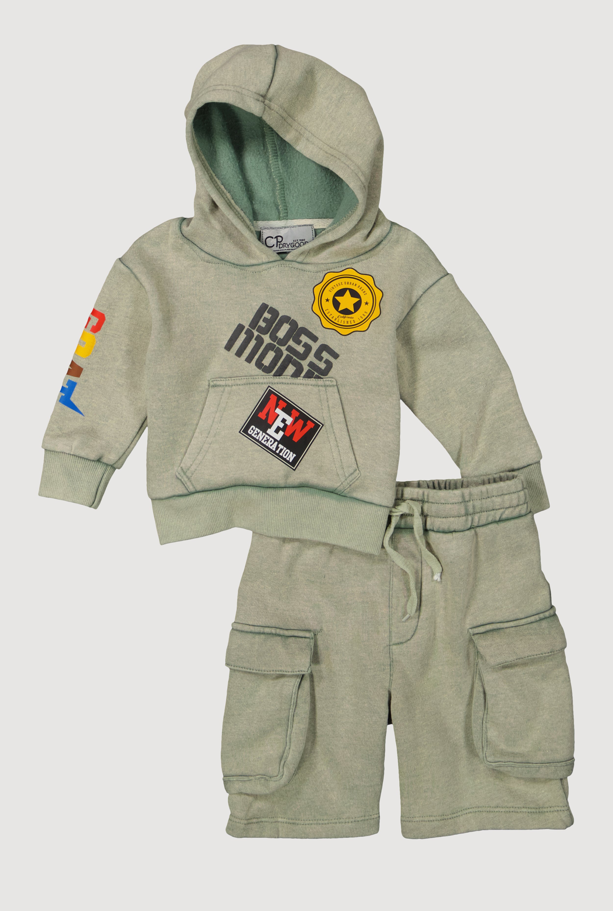 Little Boys GOAT Graphic Hooded Sweatshirt and Shorts