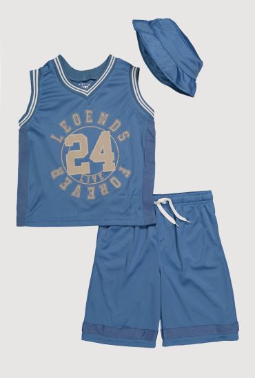 Little Boys Legends Live Forever Tank Top and Shorts 3 Piece Set