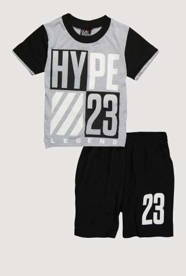 Little Boys Hype Legend 23 Graphic Tee and Jersey Mesh Shorts