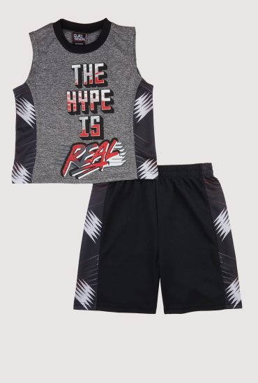 Little Boys The Hype Is Real Muscle Tee and Shorts